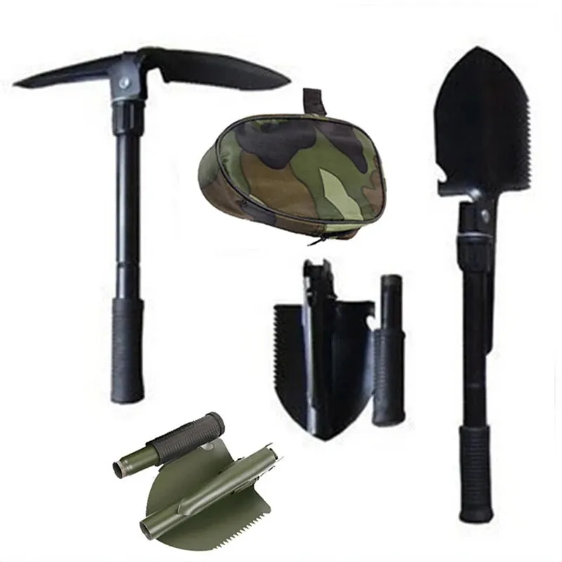 Multifunctional Military Folding Shovel Mini Garden Camping Shovels Outdoor Survival Pocket Tools Aluminium Alloy Handle