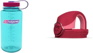 Nalgene Sustain Tritan BPA-Free Water Bottle Made with Material Derived From 50% Plastic Waste, 32 OZ, Wide Mouth, Surfer & On The Fly Bottle Replacement Lid (Red/Red),22oz
