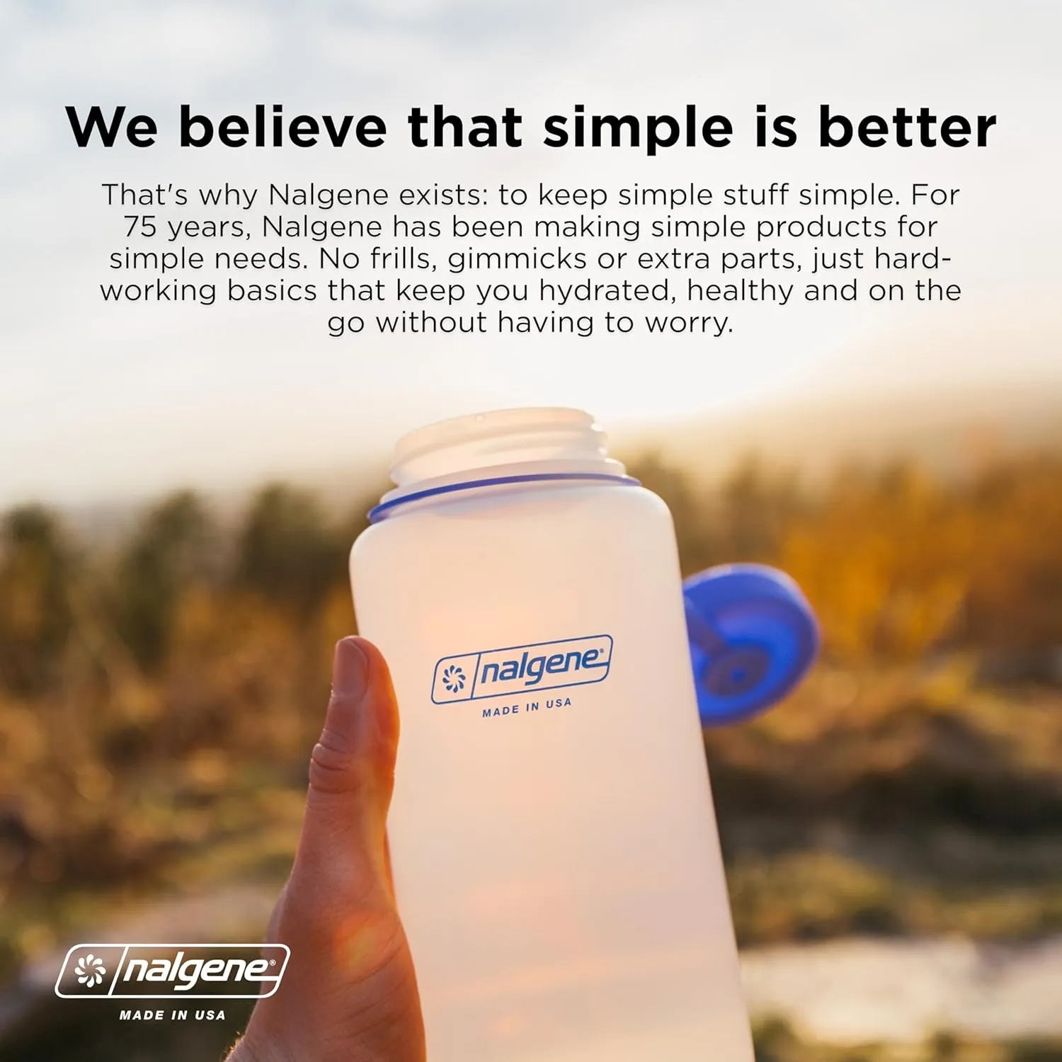 Nalgene Sustain Tritan BPA-Free Water Bottle Made with Material Derived from 50% Plastic Waste (Using ISCC Certified Mass Balance), 16 OZ, Narrow Mouth, Cherry Blossom