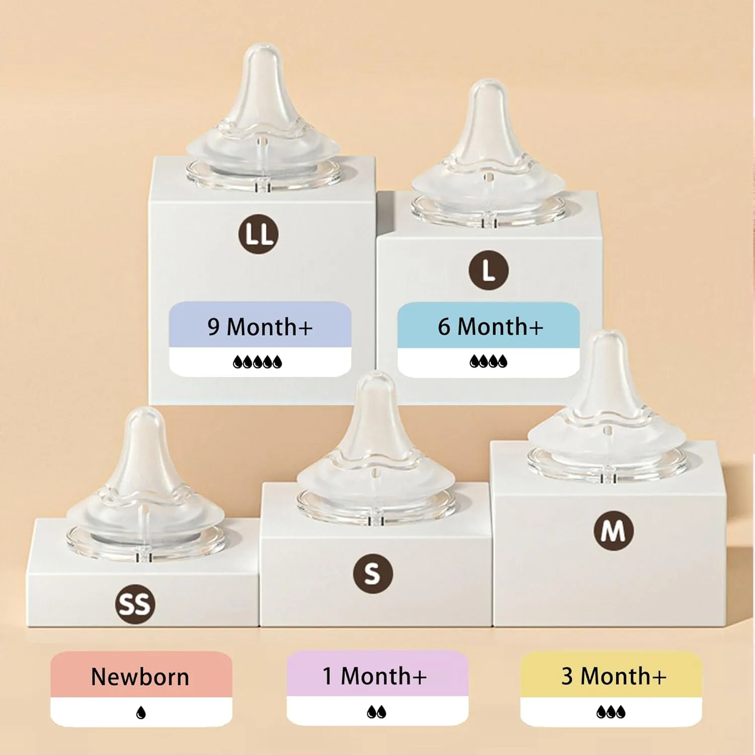 Natural Glass Baby Bottle Wide Neck, Anti-Colic Baby Bottle, Clear, 5.4oz(Pack of 2), Includes 2Pcs Natural Response Nipple(S), 1 Months 