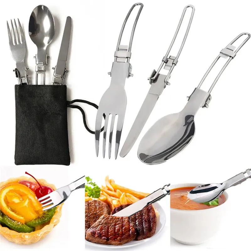 Nature Hike Portable Camping Cookware Set with Mini Gas Stove: Complete Picnic Cooking Kit