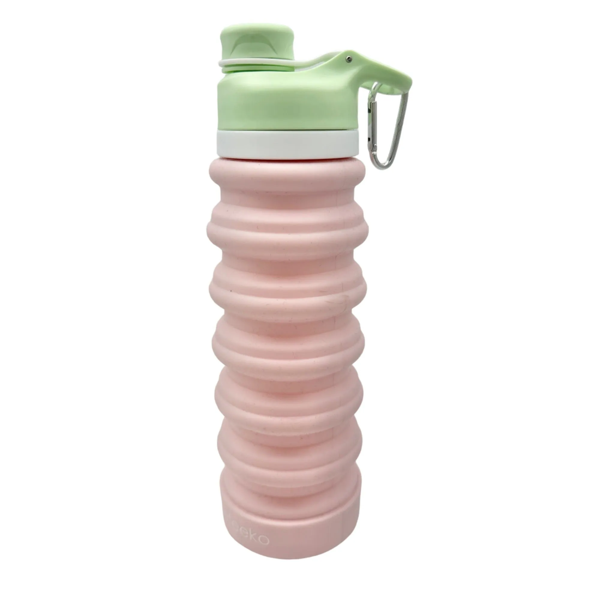 Nefeeko Collapsible Water Bottle 26oz Pink Green Silicone Travel Leakproof NIB