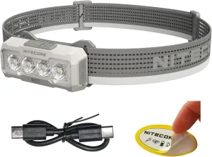 Nitecore NU27 600 Lumens Running Camping Headlamp, USB-C Rechargeable with Warm, Neutral and Cool White Lights, Red Light, Including NitecoreS Sticker (White)