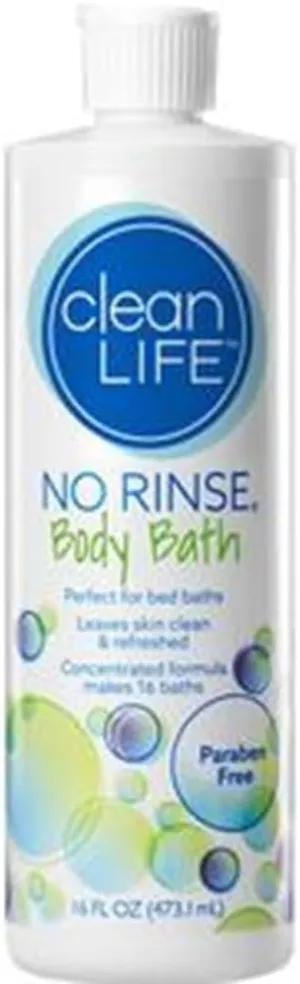 No-Rinse Body Bath, 16 fl oz - Leaves Skin Clean, Refreshed and Odor-Free, Rinse-Free Formula (Pack of 3) - Makes 16 Complete Baths Per Bottle