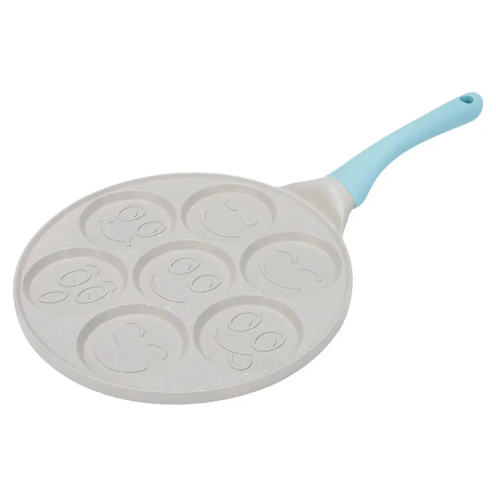Non-stick cast iron pan with dividers for breakfast
