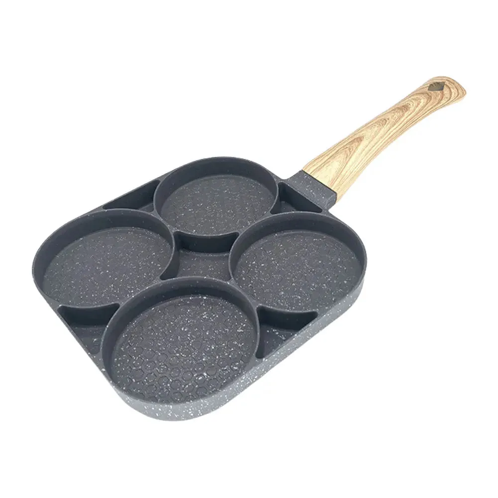 Non-stick cast iron pan with dividers for breakfast