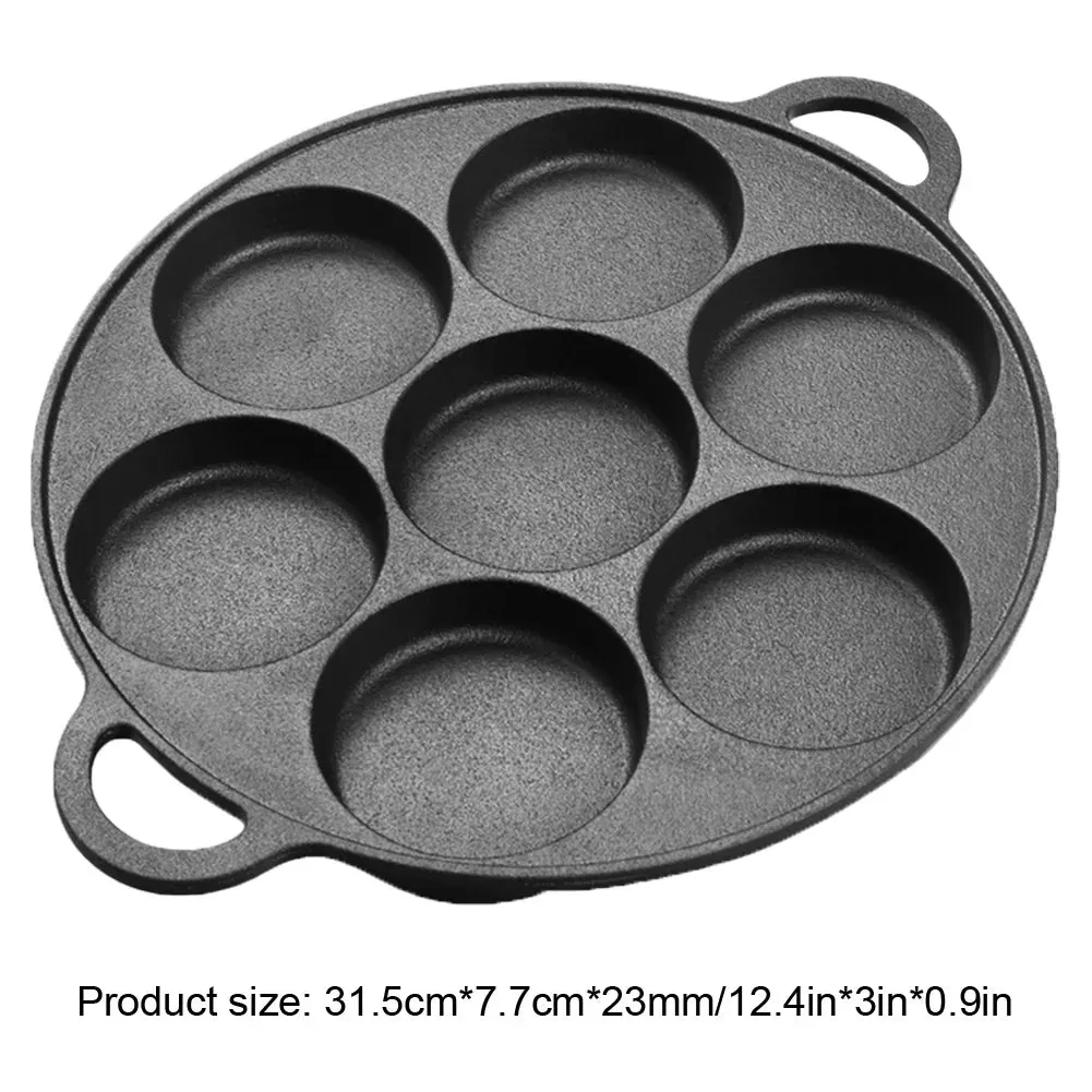 Non-stick cast iron pan with dividers for breakfast