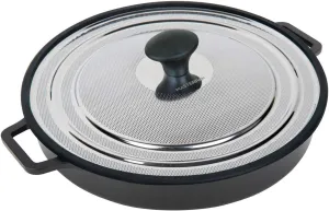 Non-Stick Stovetop Oven Grill Pan with Heat-in Steam-Out Lid, nonstick cookware, 12", Black,