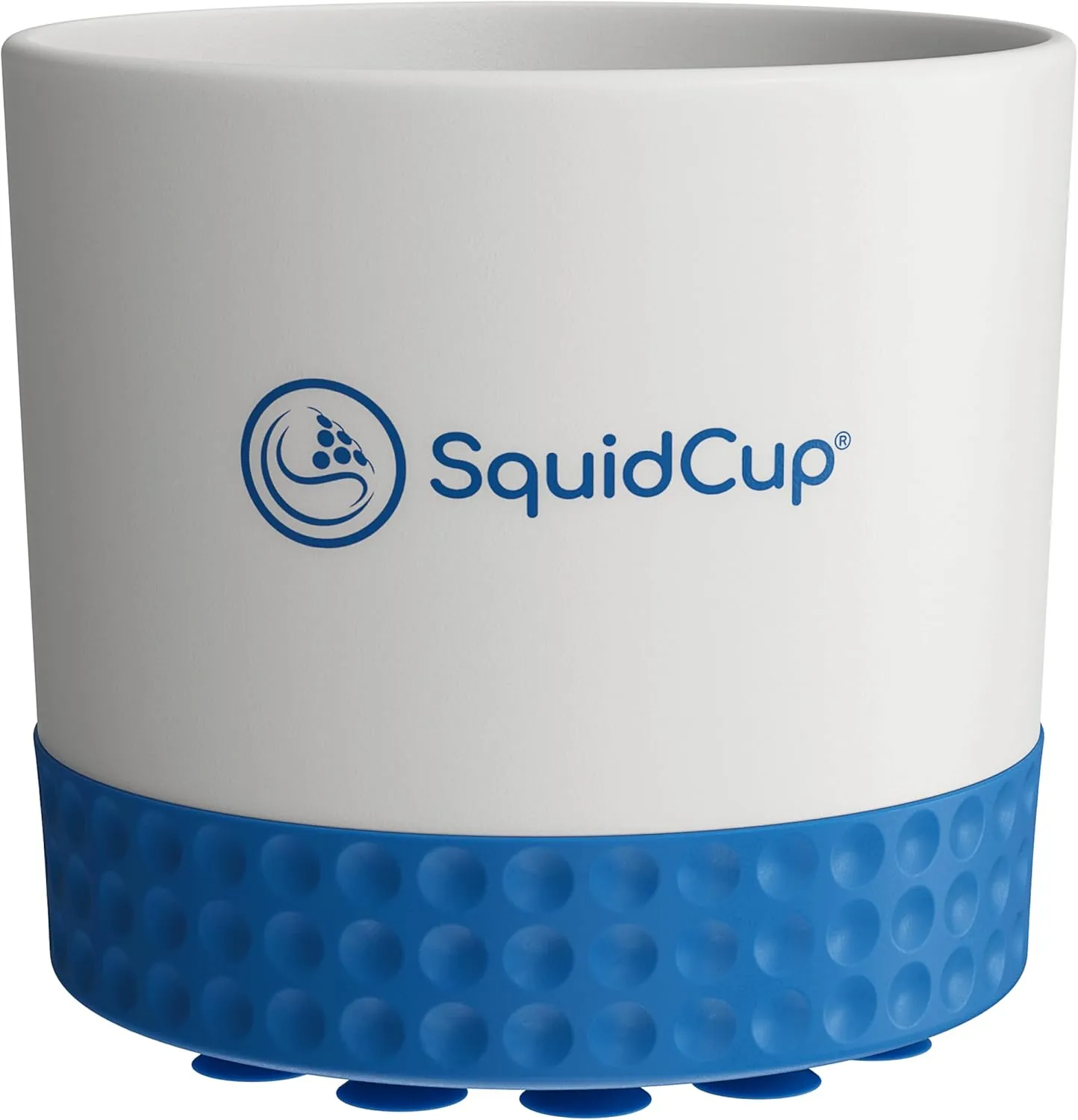 Non-Tipping, Anti-Spill Cup Holder for Boats, Kayaks, SUPs, RVs, Fishing & Camping | Universal 12–30 oz Fit | BPA-Free, Optional SquidDisk Mount Included for Textured Surfaces (Gray/Navy)