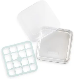 Nordic Ware Brownie Buddy Kit, 9-Inch Square Pan with Plastic Slicer and Lid