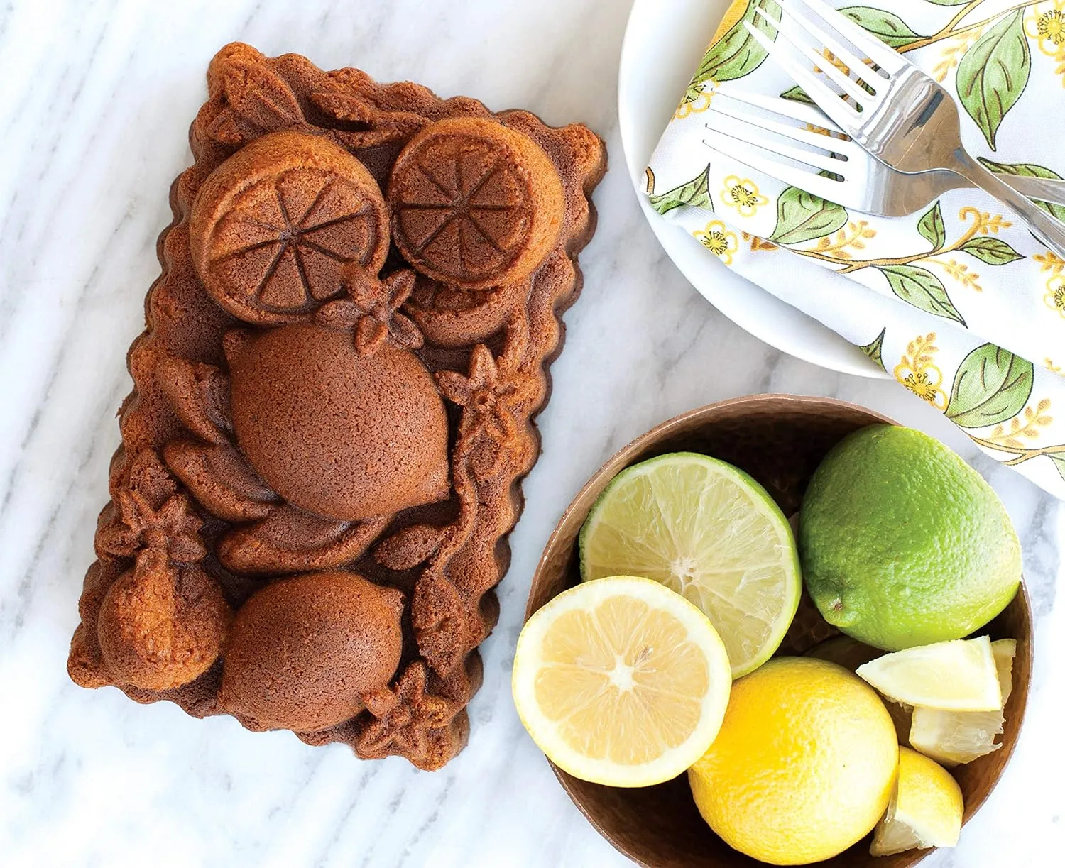 Nordic Ware Citrus Blossom Loaf, 6 Cup, Toffee