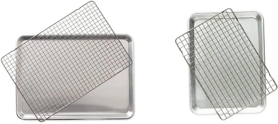 Nordic Ware Half Sheet with Grid and Quarter Sheet with Grid (2 Piece Set)