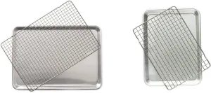 Nordic Ware Half Sheet with Grid and Quarter Sheet with Grid (2 Piece Set)