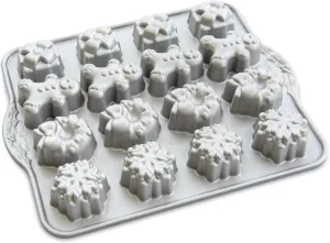 Nordic Ware Holiday Teacakes Cakelet, 3 Cup Capacity, Silver
