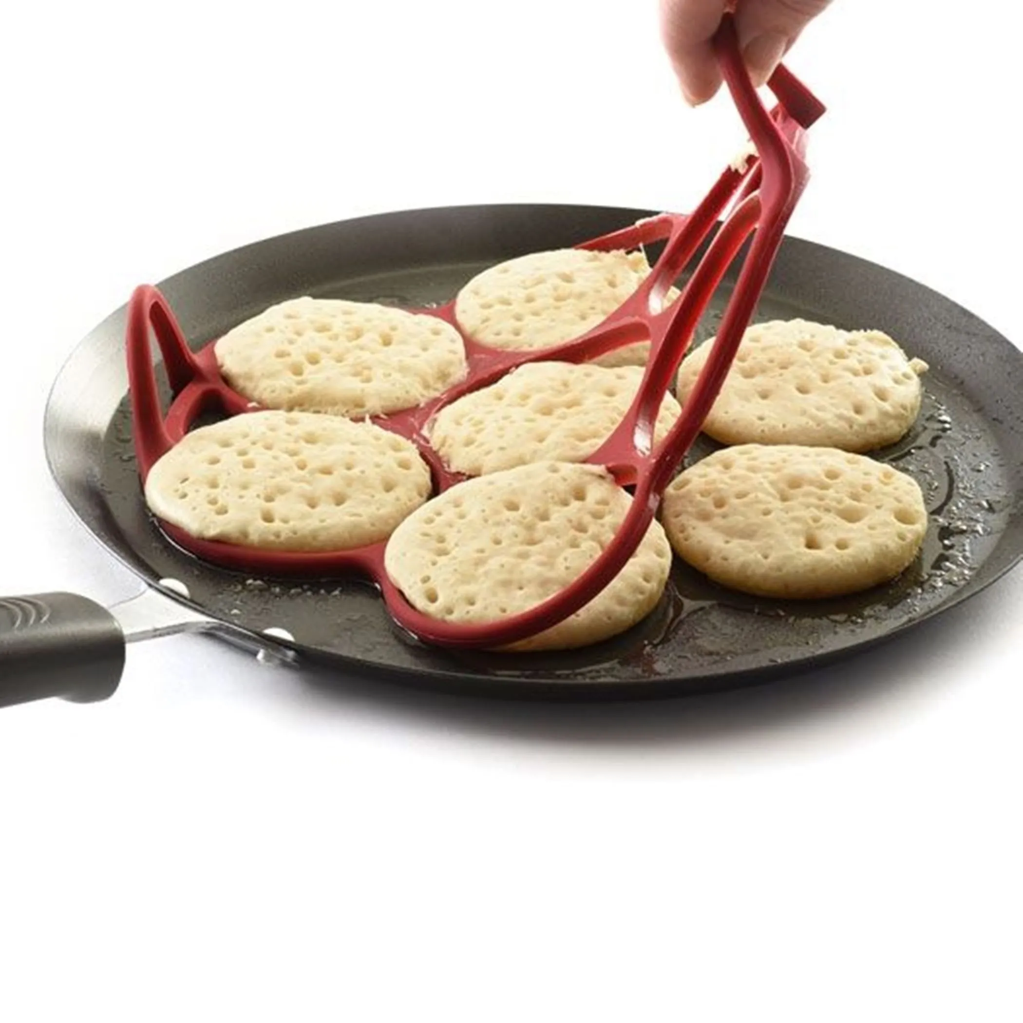 Norpro Silicone Silver Dollar Size Pancake / Egg Ring with Easy Lift Handles