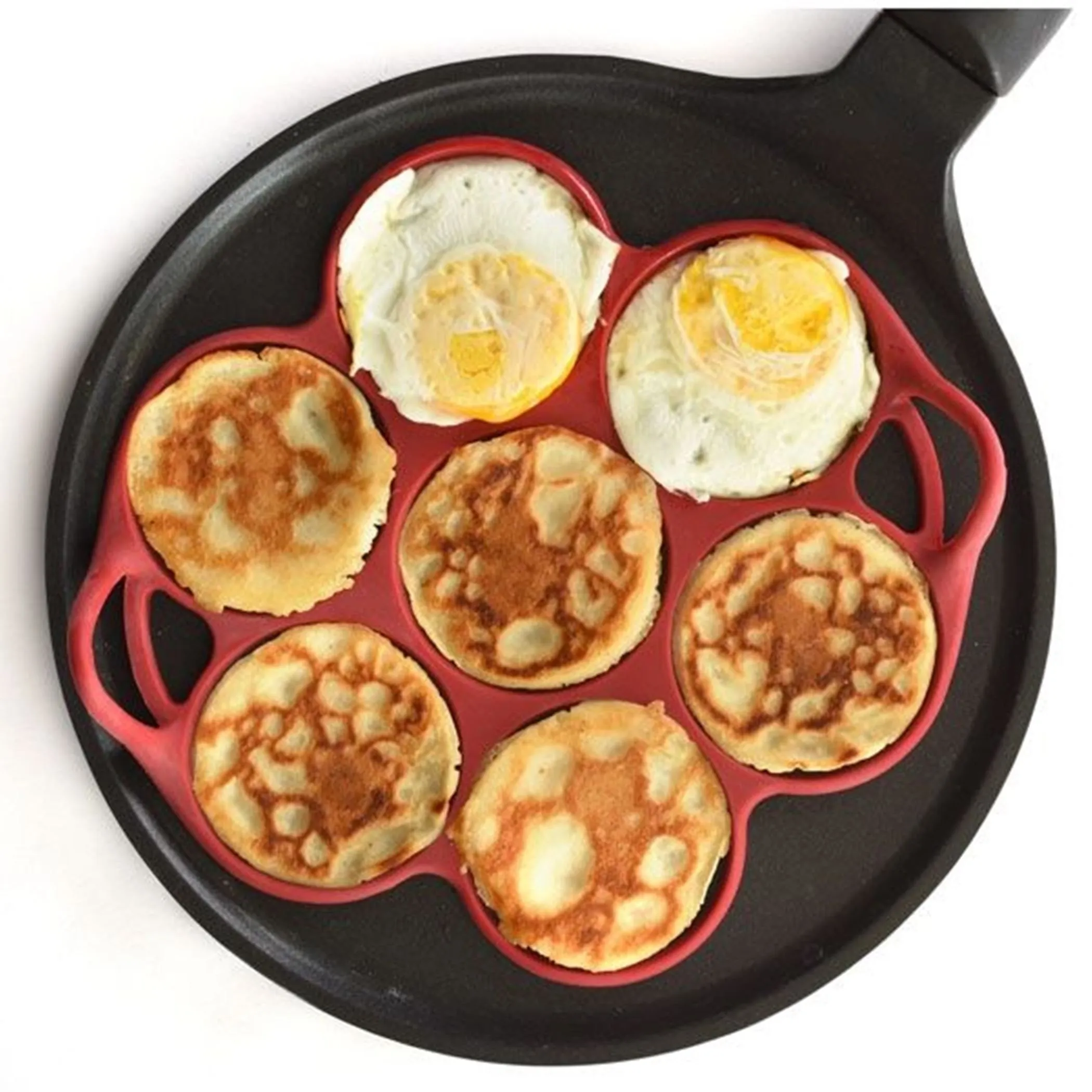 Norpro Silicone Silver Dollar Size Pancake / Egg Ring with Easy Lift Handles