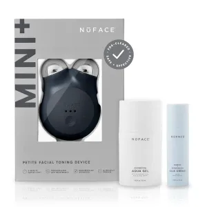 NuFACE MINI  Microcurrent Facial Device Kit - FDA Cleared Face Sculpting & Skin Tightening Device to Contour, Lift & Tone   Microcurrent Gel Activator & Silk Creme - Midnight Black