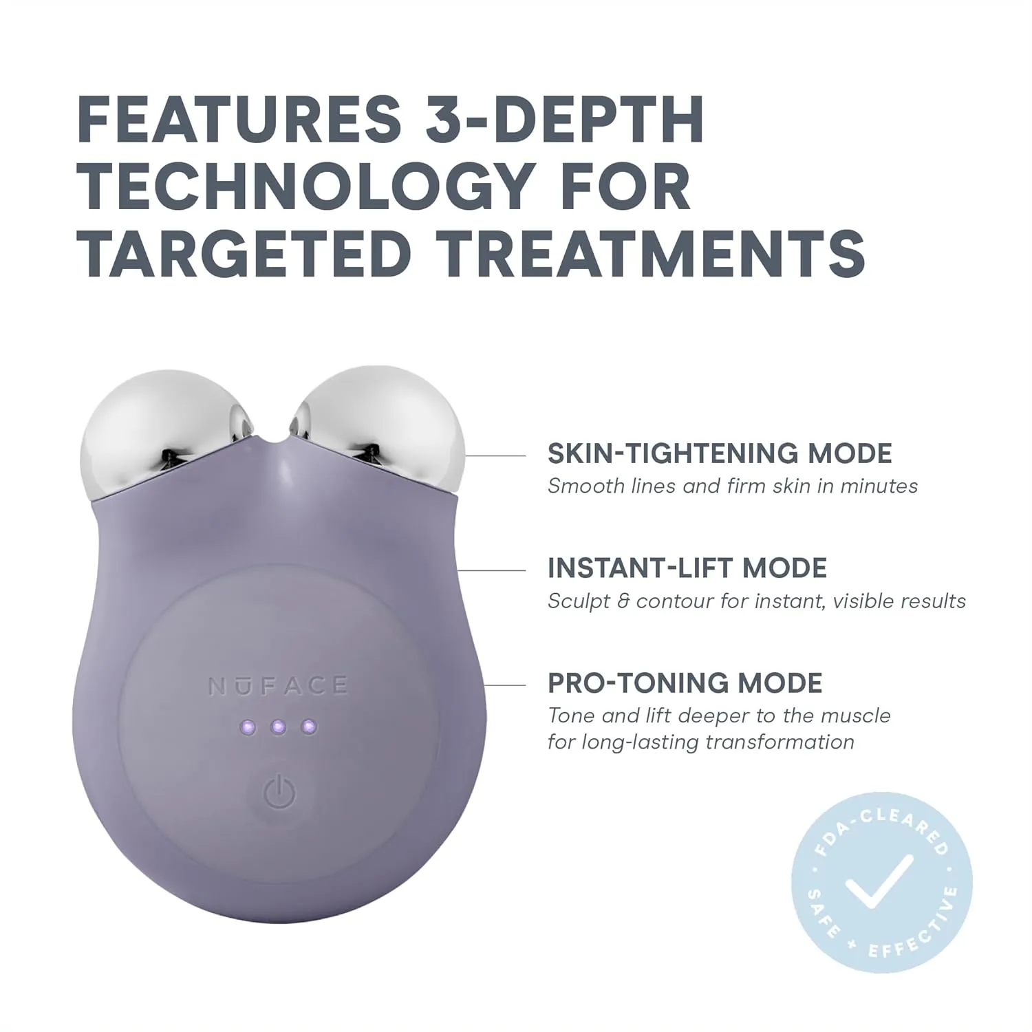 NuFACE MINI  Microcurrent Facial Device Kit - FDA Cleared Face Sculpting & Skin Tightening Device to Contour, Lift & Tone   Microcurrent Gel Activator & Silk Creme - Violet Dusk