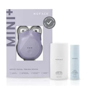 NuFACE MINI  Microcurrent Facial Device Kit - FDA Cleared Face Sculpting & Skin Tightening Device to Contour, Lift & Tone   Microcurrent Gel Activator & Silk Creme - Violet Dusk