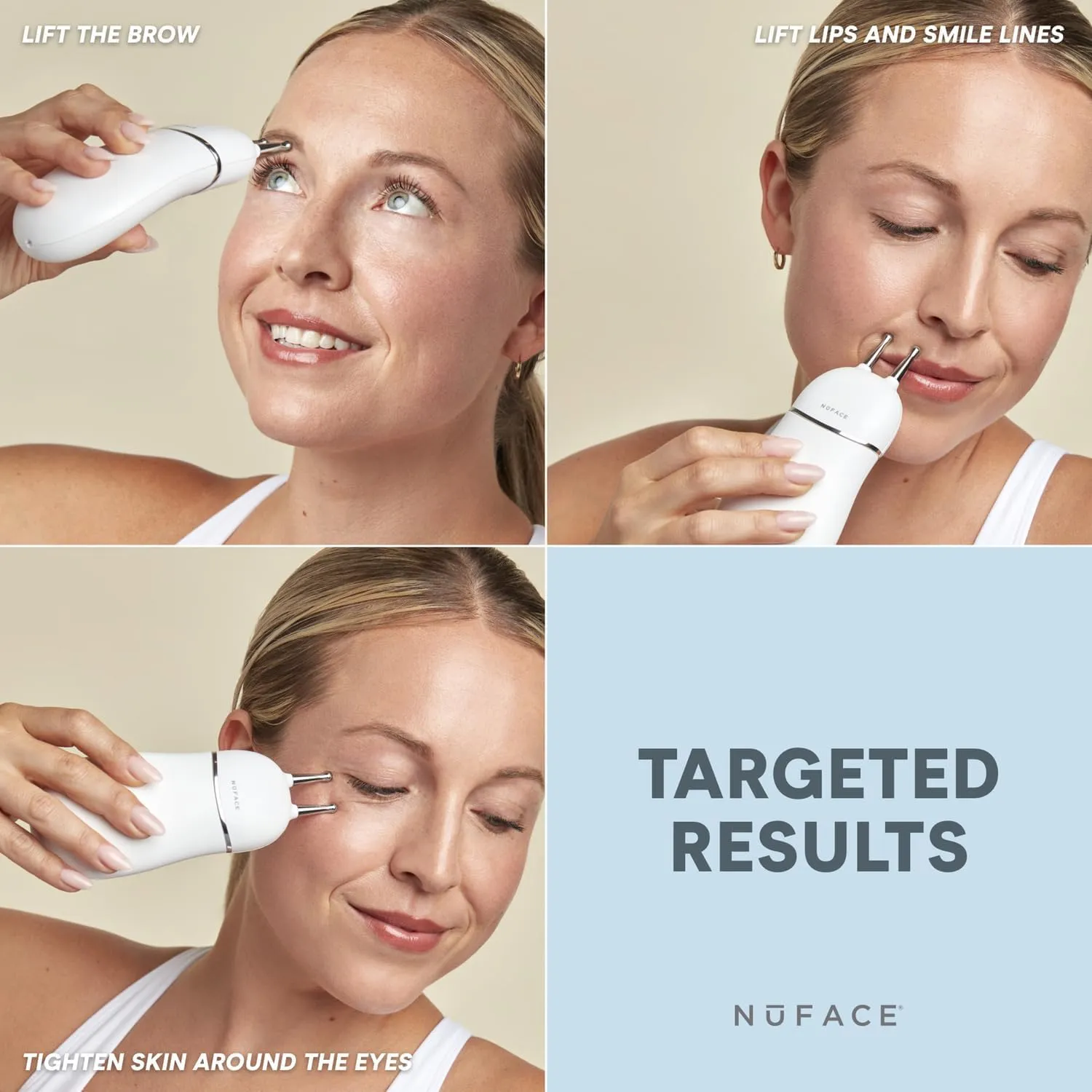 NuFACE TRINITY  Effective Lip & Eye Attachment for Microcurrent Facial Device - FDA Cleared At Home Eye Lift & Smile Lines Treatment to Tighten & Tone Hard-to-Reach Areas Around Mouth and Eyes