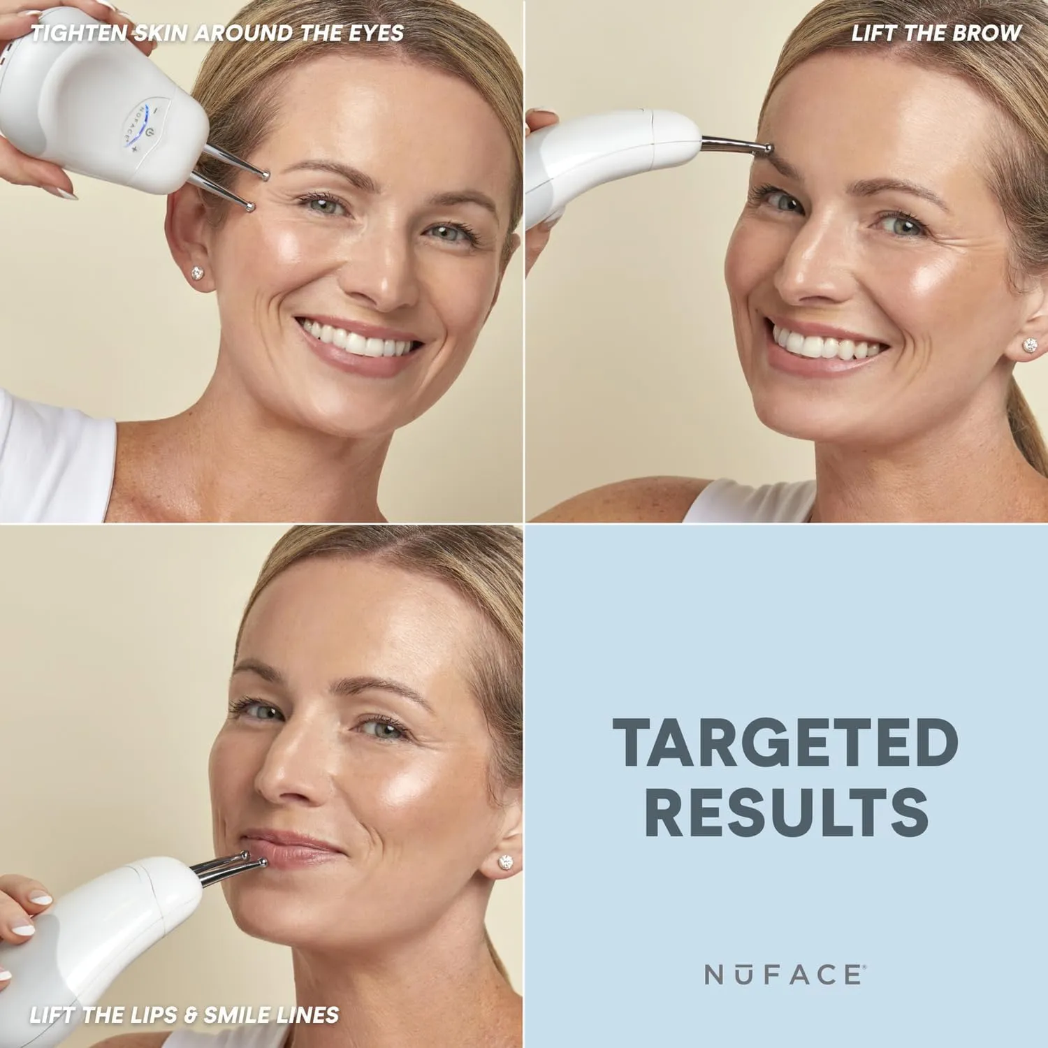 NuFACE Trinity FDA Cleared Microcurrent Facial Device   Effective Lip & Eye Attachment - Face Sculpting & Neck Tightening Device to Contour Cheeks, Brows & Mouth - With Hydrating Microcurrent Gel