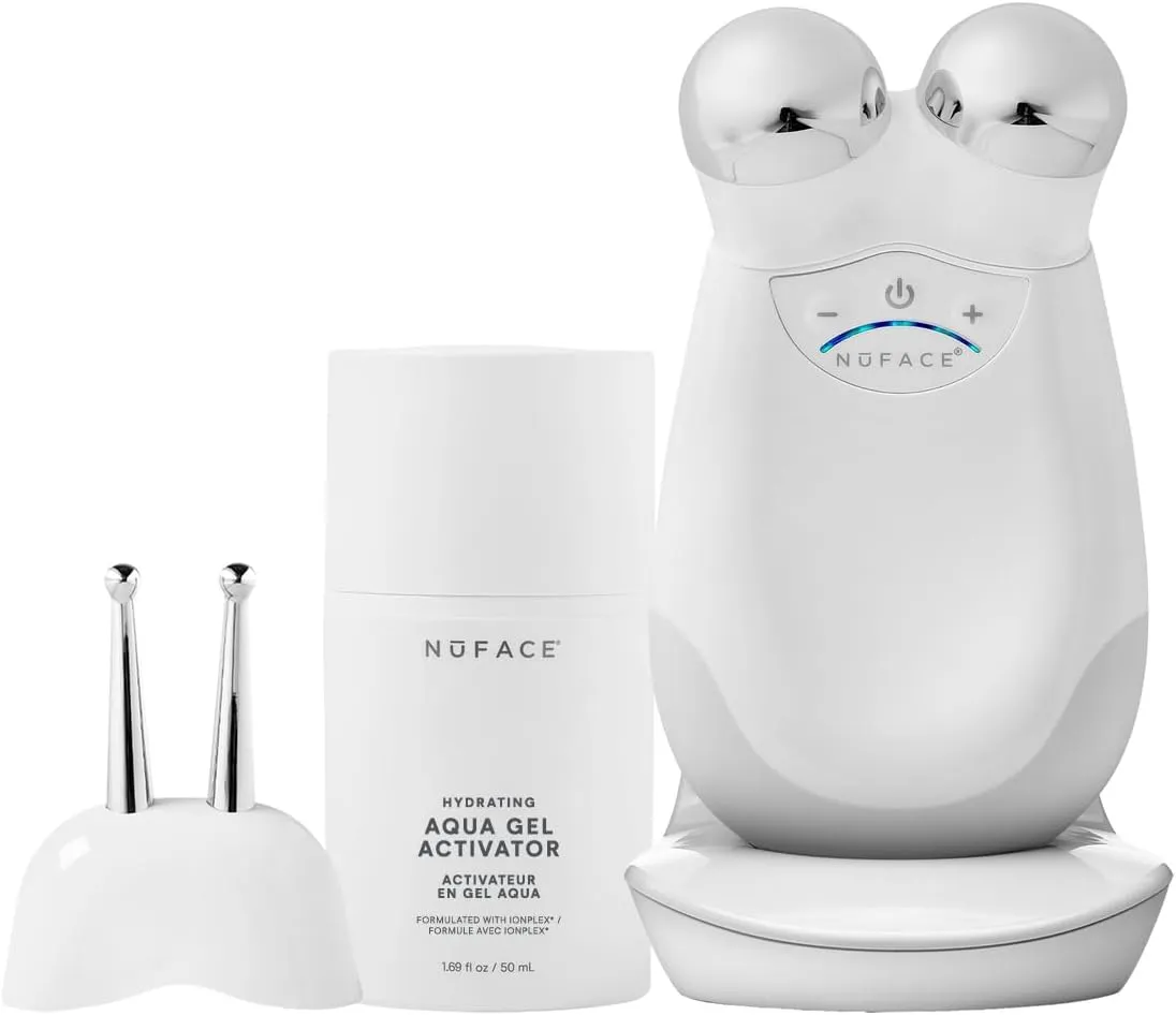 NuFACE Trinity FDA Cleared Microcurrent Facial Device   Effective Lip & Eye Attachment - Face Sculpting & Neck Tightening Device to Contour Cheeks, Brows & Mouth - With Hydrating Microcurrent Gel