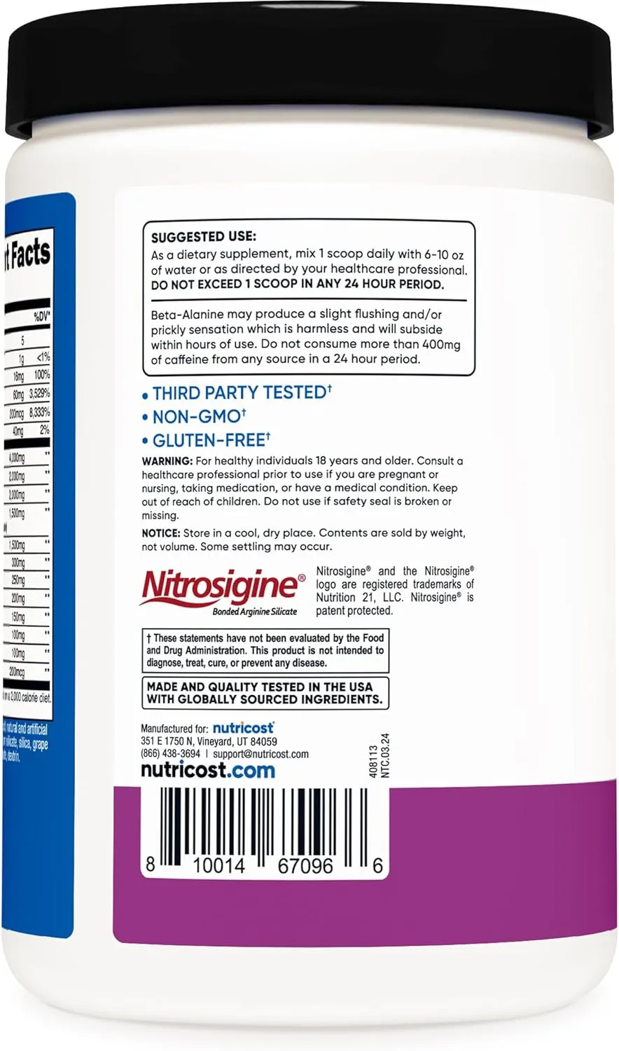 Nutricost Pre-X, Extreme Pre-Workout Powder Complex, Grape, 30 Servings, Vegetarian, Non-GMO and Gluten Free