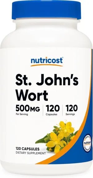 Nutricost St John’s Wort Capsules (500mg) 120 Capsules - Vegetarian, Gluten Free and Non-GMO