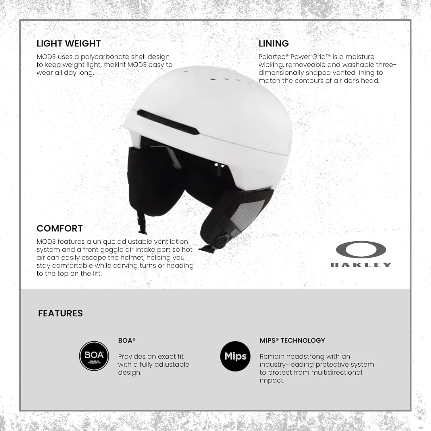 Oakley MOD 3 MIPS Ski Snowboarding Helmet for Men for Women   Bundle with Designer iWear Collapsible Water Bottle with Carabiner