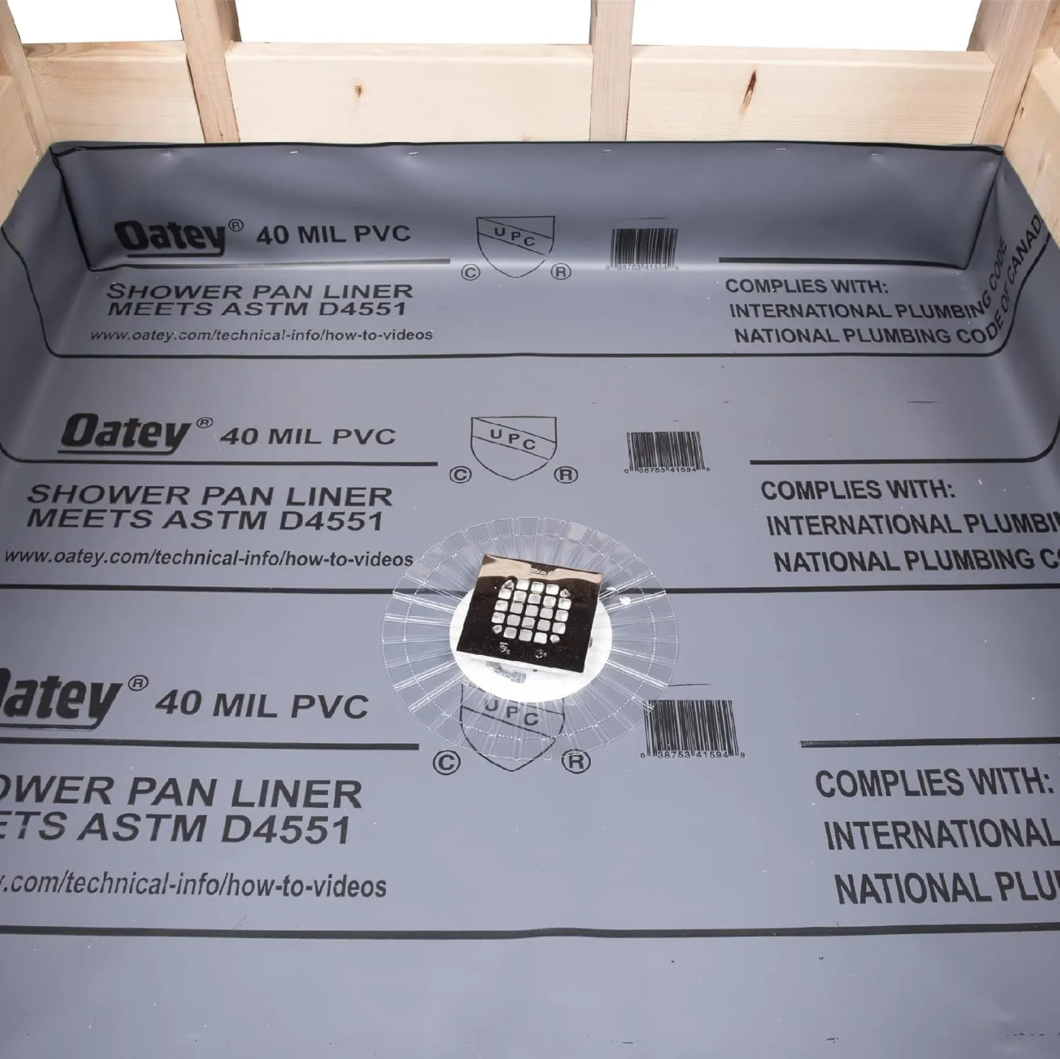 Oatey PVC Shower Pan Liner Gray 6' x 10'