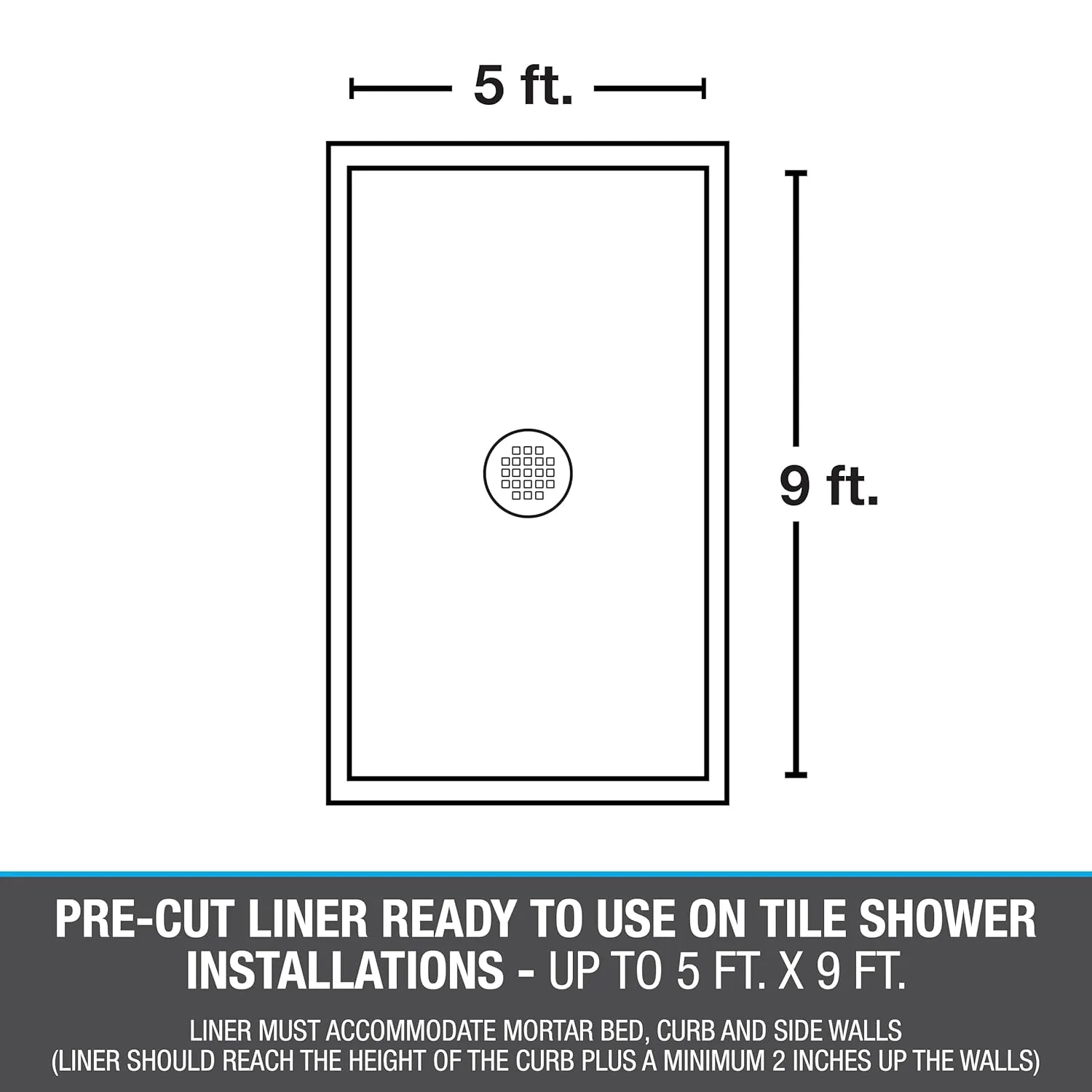 Oatey PVC Shower Pan Liner Gray 6' x 10'