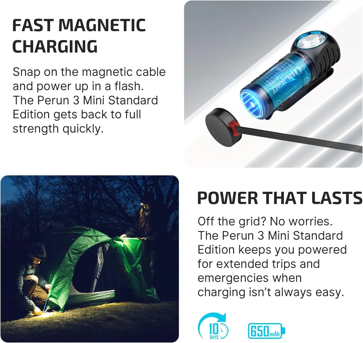 OLIGHT Perun 3 Mini Headlamp 1250 Lumens LED Head Flashlight,Rechargeable Headlight with Red Light Option,Perfect for Working, Hiking, Camping and Climbing (Cool White 5700K~6700K, Black)