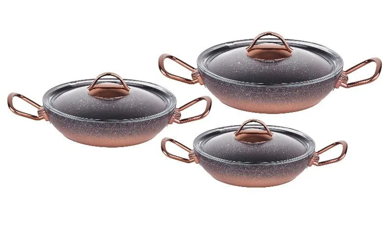OMS Collection 6 Piece Non Stick Granite Eco Pot Set