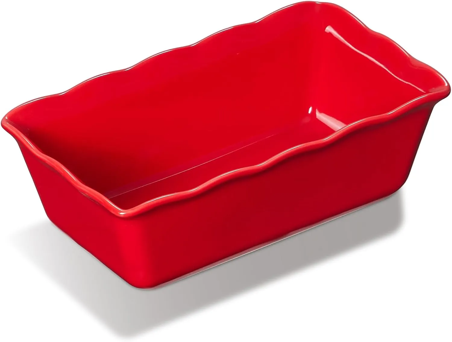 ONEMORE Baking Bread Loaf Pan, 8.5 x 4.5 Inch - Non-Stick Ceramic Meatloaf Pan - Microwave & Dishwasher Safe, Rectangular Mold, Red