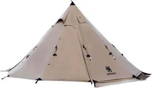 OneTigris Northgaze Canvas Hot Tent with Stove Jack, Windproof, Fire Retardant, Durable 4 Season Camping Pyramid Teepee Tent for 2~4 Person