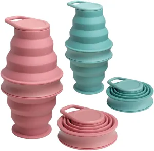 Opard Collapsible Water Bottles BPA Free Leak Proof Foldable Silicone Bottle with Anti-Collapse Ring for Travel Camping Hiking Running Sport