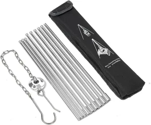 Outdoor Camping Tripod, Adjustable Foldable Hanging Portable Tripod, Campfire Cooking Dutch Oven Tripod, Aluminium Alloy Stove Tripod for Dutch Ovens, Coffee Pots, Tea Pots