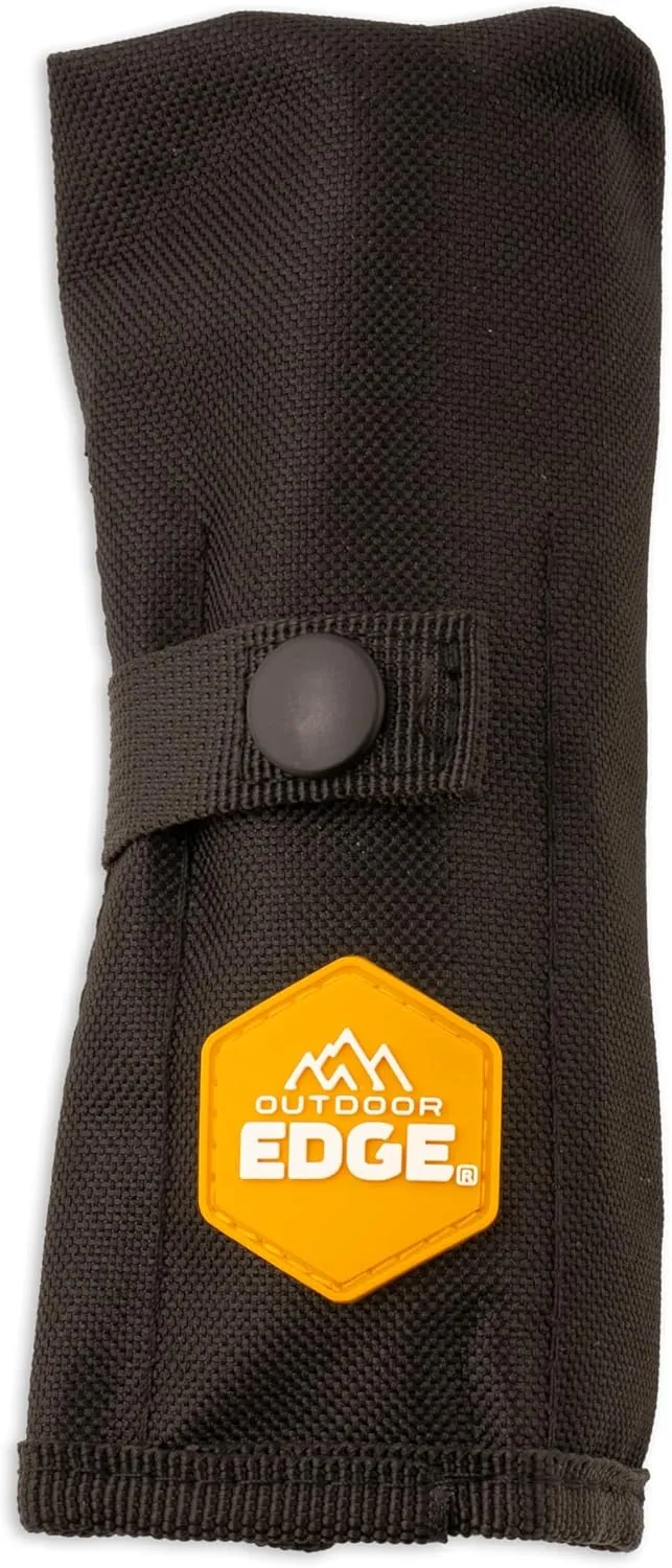 OUTDOOR EDGE RazorGuide Roll Pak | Hunting Knife Set Features Two Replaceable Blade Hunting Knives, Bone Saw, all Stored Securely in a Compact Roll Pack (Black Roll Pack)