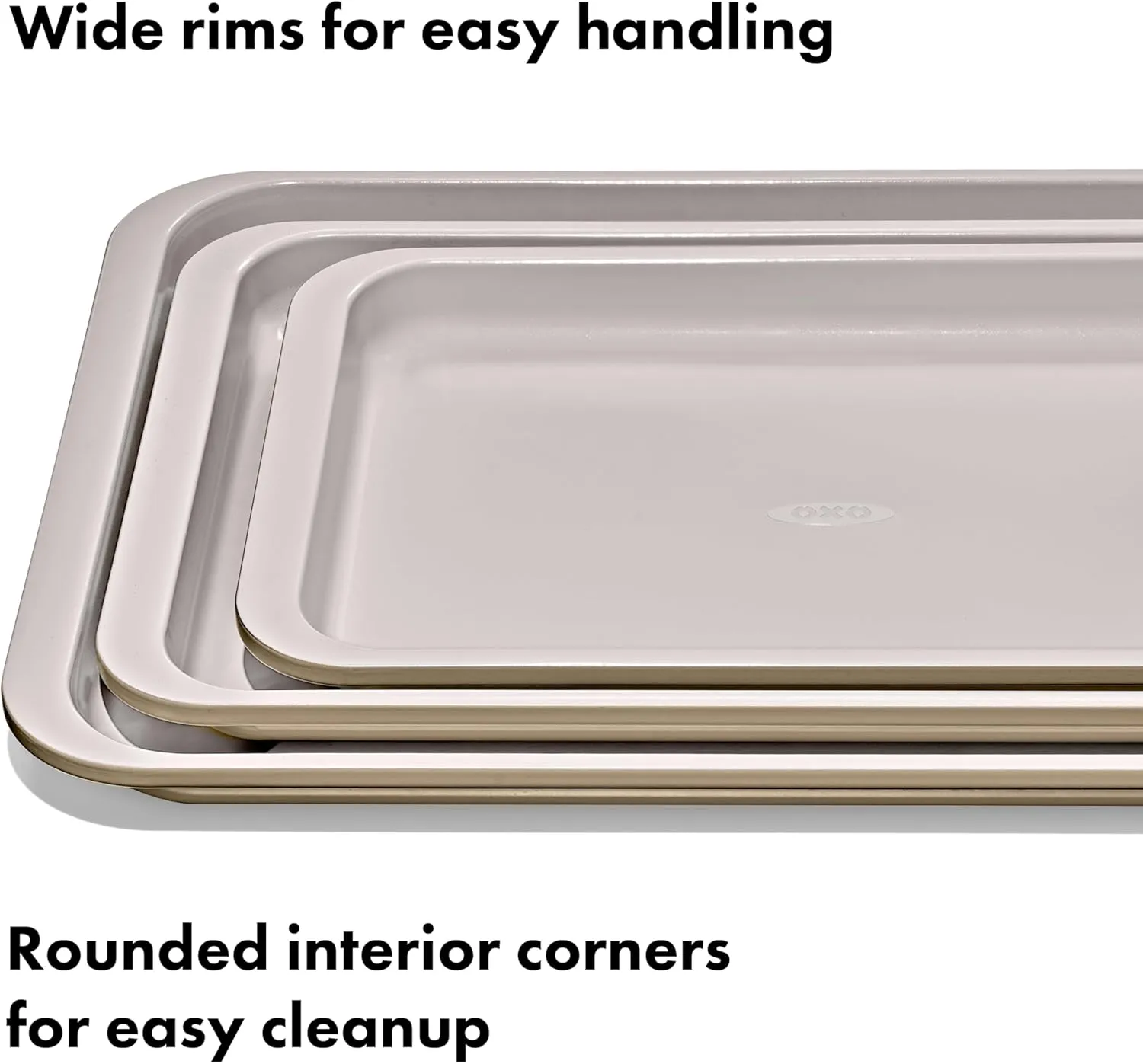 OXO Good Grips Non-Stick Pro Ceramic Coated Metal Bakeware Half Sheet Pan – Biscuit