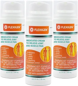 Pain Cream (3-Pack): Fast-Acting, Long-Lasting Relief for Aches & Pains with Natural Ingredients (Frankincense, Essential Oils, Menthol) - Non-Greasy, Pleasant Scent (FSA/HSA Eligible)