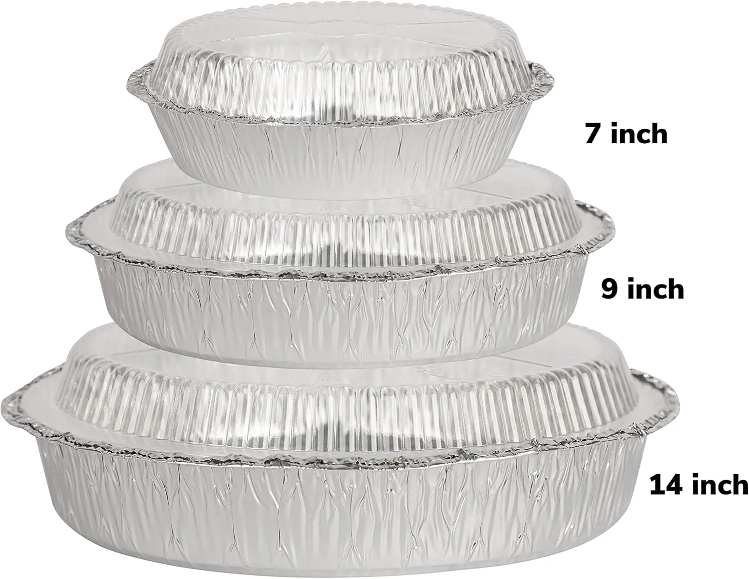 PARTY BARGAINS 9-Inch Round Heavy Duty Disposable Aluminum Pans - 40 Pack (Set with Plastic Lids) - For Baking, Roasting, BBQ, Perfect for Kitchen, Takeout Food, Catering, Picnic, Camping (Max 240°C)