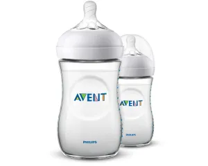 Philips AVENT Natural Baby Bottle, Clear, 9oz, 2pk, SCF013/27