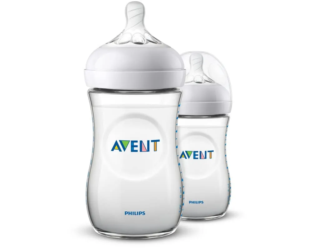 Philips AVENT Natural Baby Bottle, Clear, 9oz, 2pk, SCF013/27