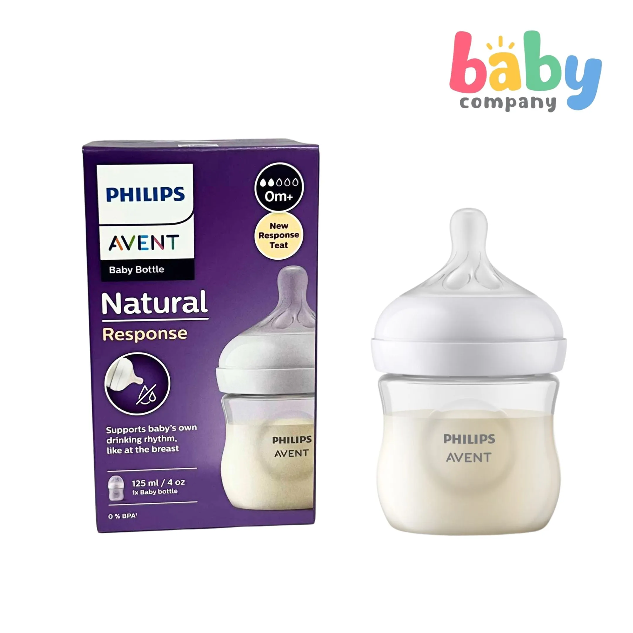 Philips Avent Natural Response Baby Bottle 0m  - 4oz/125ml