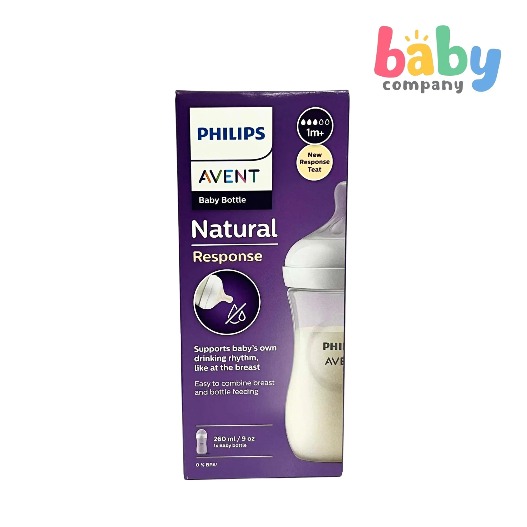 Philips Avent Natural Response Baby Bottle 1m  - 9oz/260ml