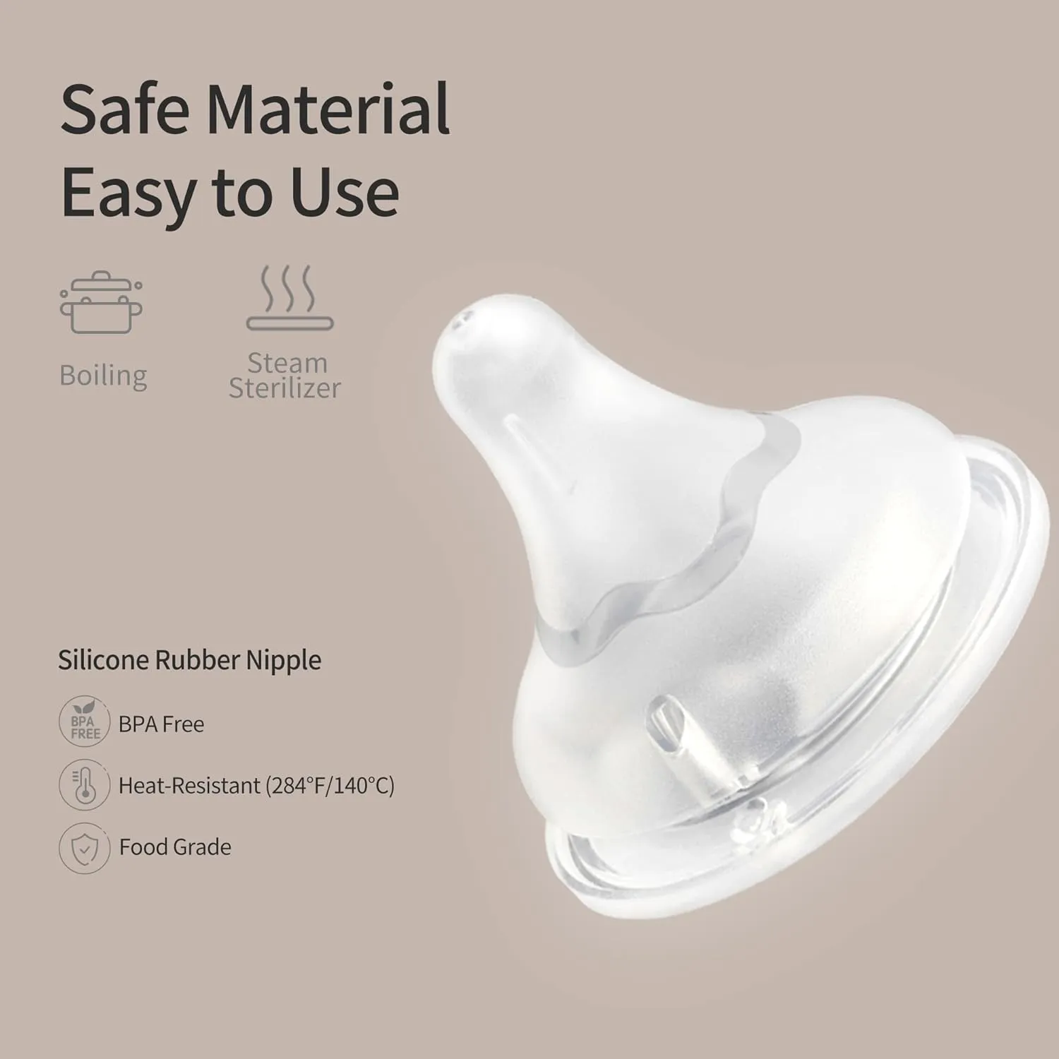 Pigeon Silicone Nipple (M) with Latch-On Line, Natural Feel, 3  Months, 4 Counts