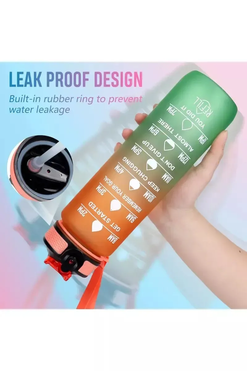 Plastic Sipper Water Bottle With Motivational Time Marker (1000 ml)