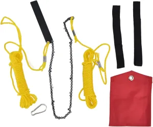 Pocket Chainsaw, 24 Inches, 34 Sections, Portable Folding Chainsaw with 11 Knives for Wood Cutting, Camping, Hunting, Garden Work