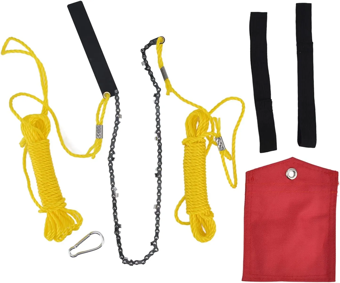 Pocket Chainsaw, 24 Inches, 34 Sections, Portable Folding Chainsaw with 11 Knives for Wood Cutting, Camping, Hunting, Garden Work