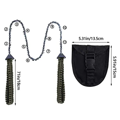 Pocket Chainsaw with Paracord Handle, Folding Chain Hand Saw